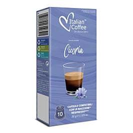 Italian Coffee Cicoria - 10 Capsule Compatibili Nespresso Senza Caffeina