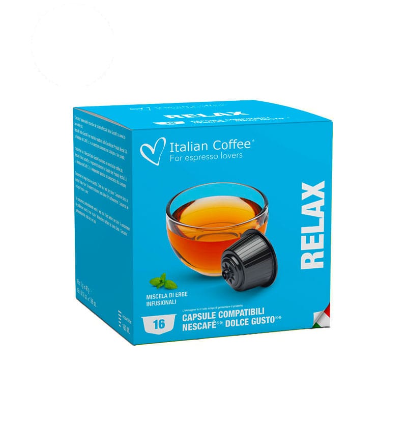 Italian Coffee Relax - 16 Capsule Compatibili Dolce Gusto - Tisana Relax in Foglie