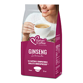 Italian Coffee Caffè al Ginseng - 16 Capsule Compatibili Bialetti Mokespresso Mokona Tazzona