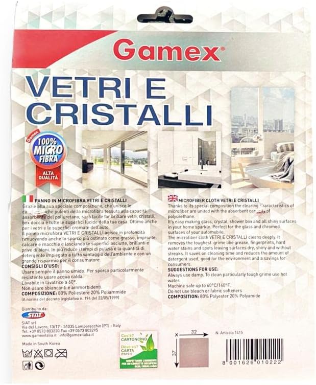Gamex Microspan Vetri Panno Microfibra Cristalli
