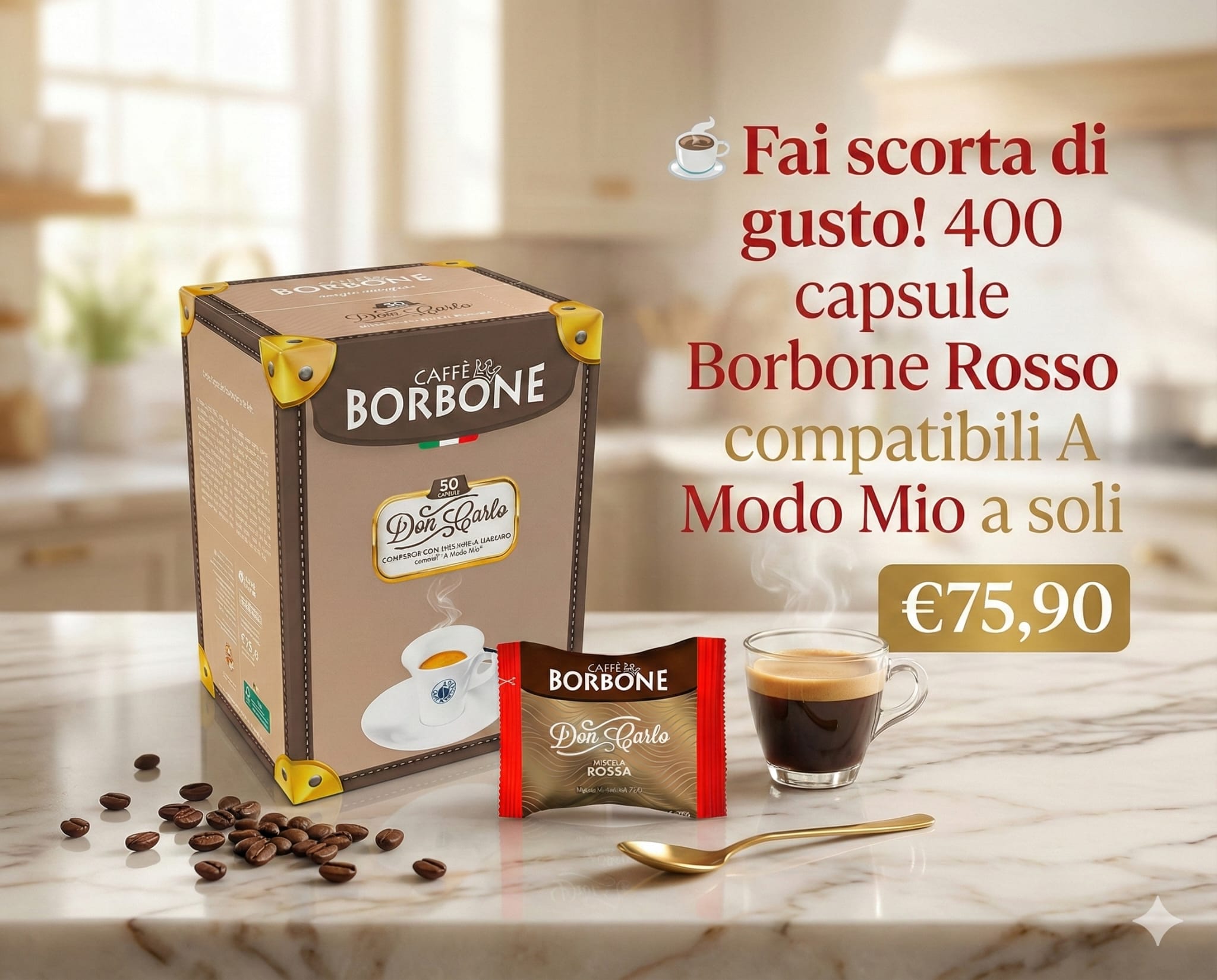 400 Capsule Borbone Rossa Compatibili A Modo Mio