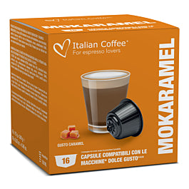 Italian Coffee Mokaccino al Caramello - 16 Capsule Compatibili Dolce Gusto