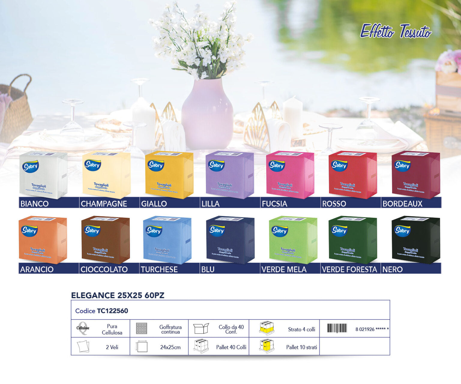 60 tovaglioli cocktail 25x25