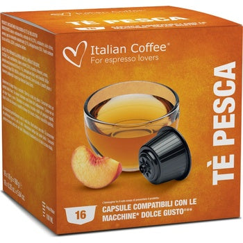 Italian Coffee Tè Pesca - 16 Capsule Compatibili Dolce Gusto - Tè alla Pesca