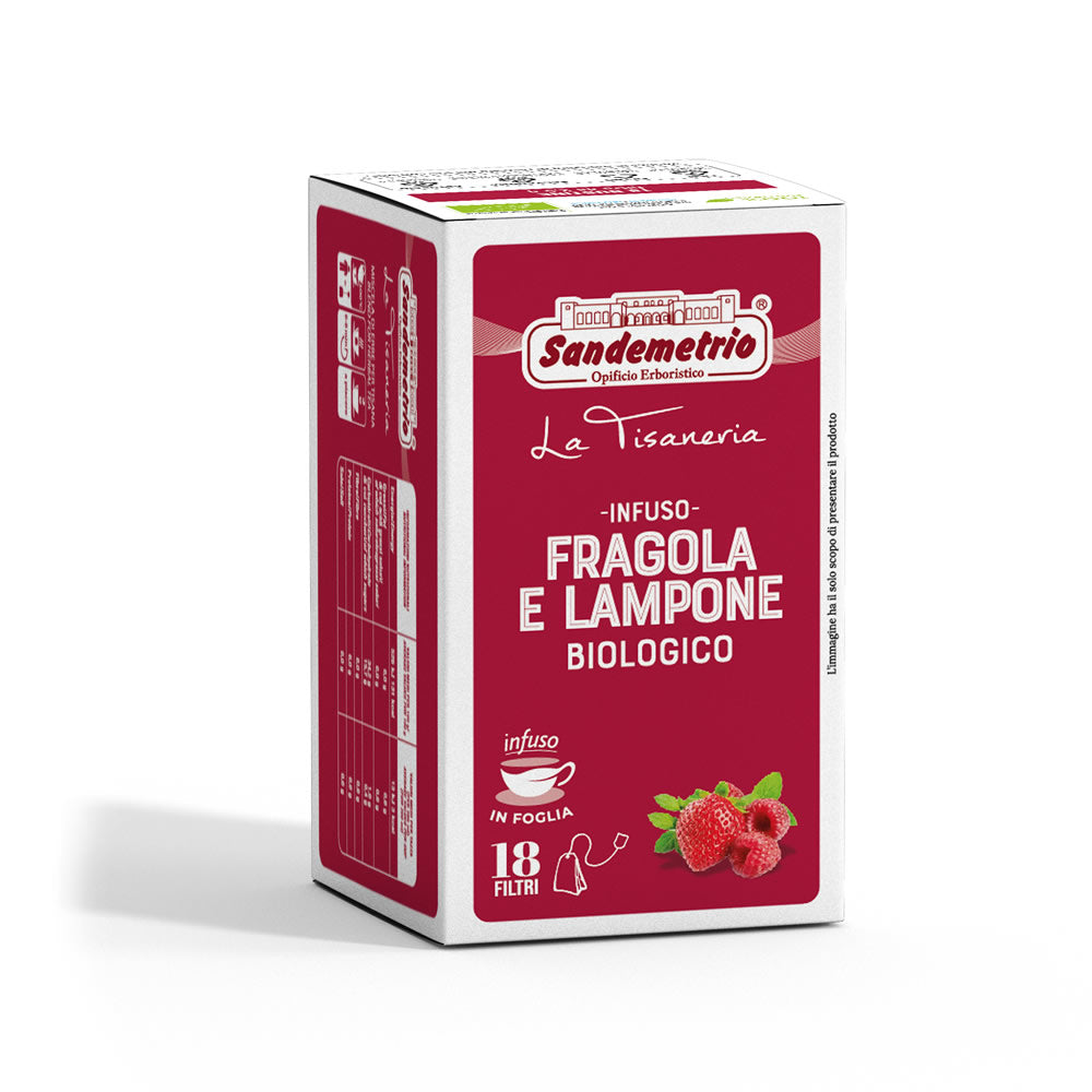 Infuso gusto fragola e lampone in filtro