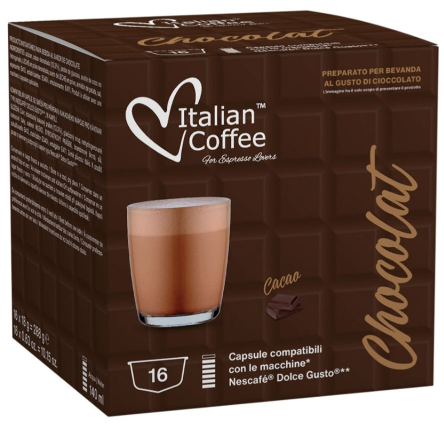Italian Coffee Cioccolato Chocolat - 16 Capsule Compatibili Dolce Gusto