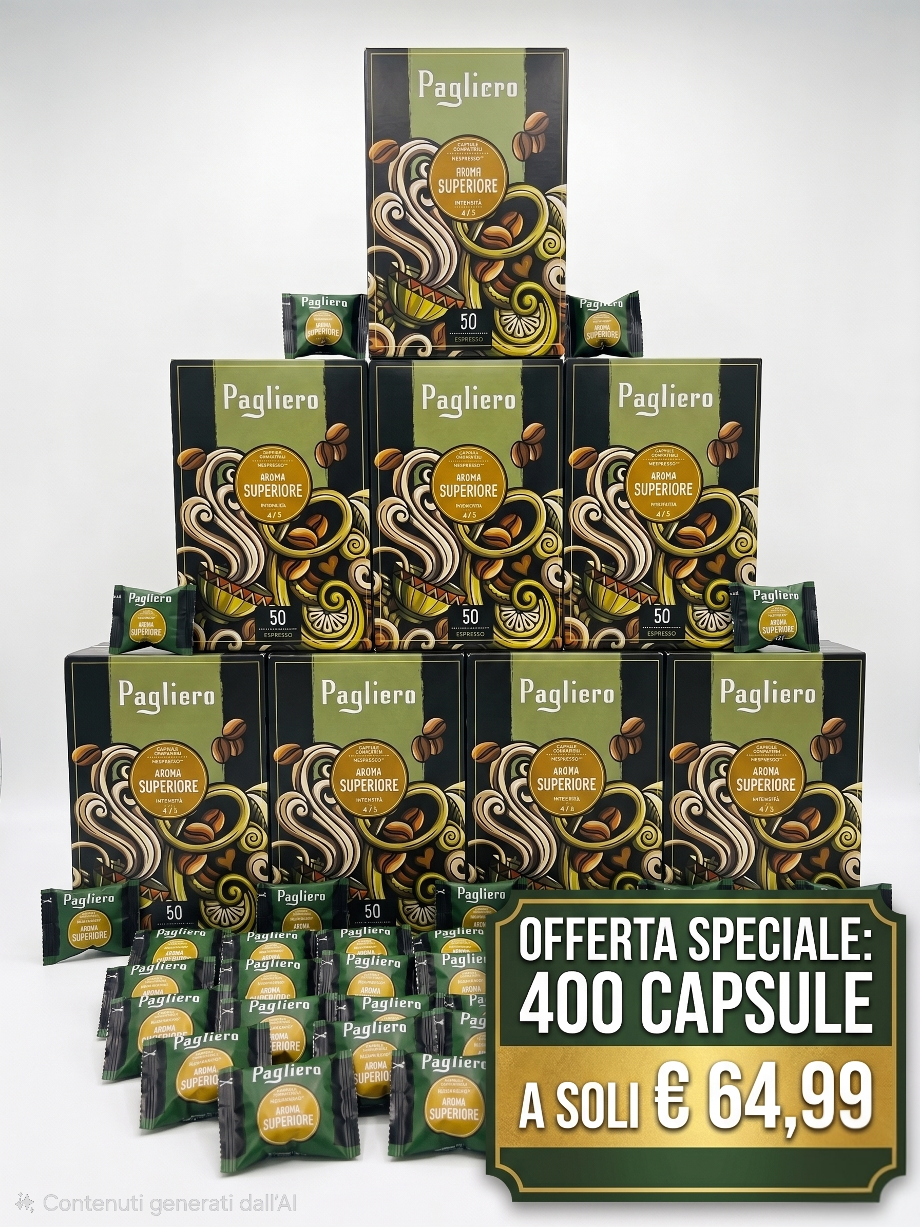 400 Capsule Pagliero Aroma Superiore Compatibili Nespresso